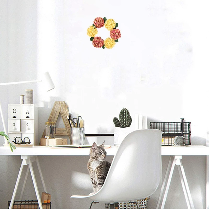 

Hot Artificial Hydrangea Wreath Spring Wreath for Front Door Farmhouse Wall Window Wedding Birthday Party Home Decor