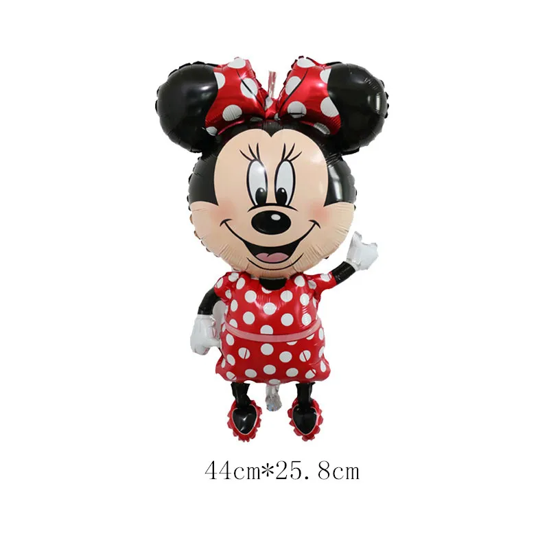 

12pcs happy birthday red and black polka dot latex balloon mickey mickie mouse heart foil golbos baby girl shower party decor