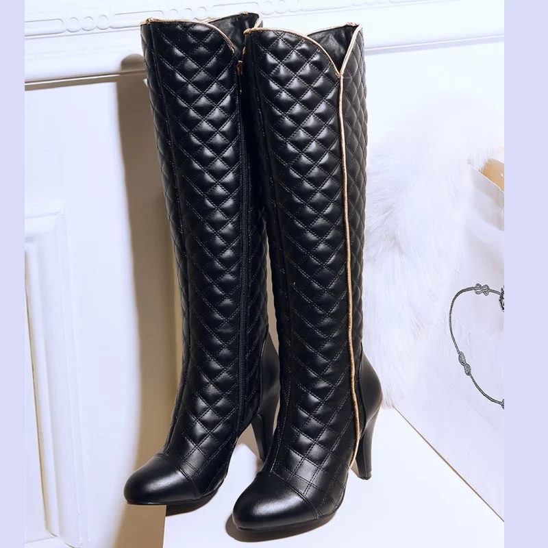 Женские Дизайнерские Сапоги до колена модные мягкие сапоги из искусственной