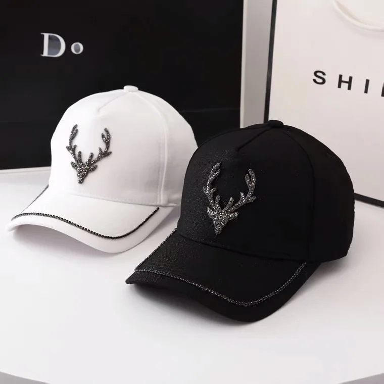 new arrival  spring summer lady baseball cap bling bling rhinestone cap soft cotton UV protection outdoor sun hat
