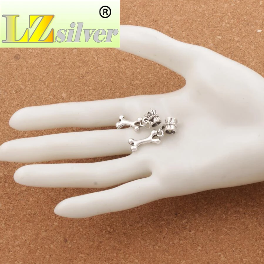 

Dog Food Bone Charm Beads 8.6x30mm 27pcs Zinc Alloy Fit European Bracelets Jewelry DIY B202