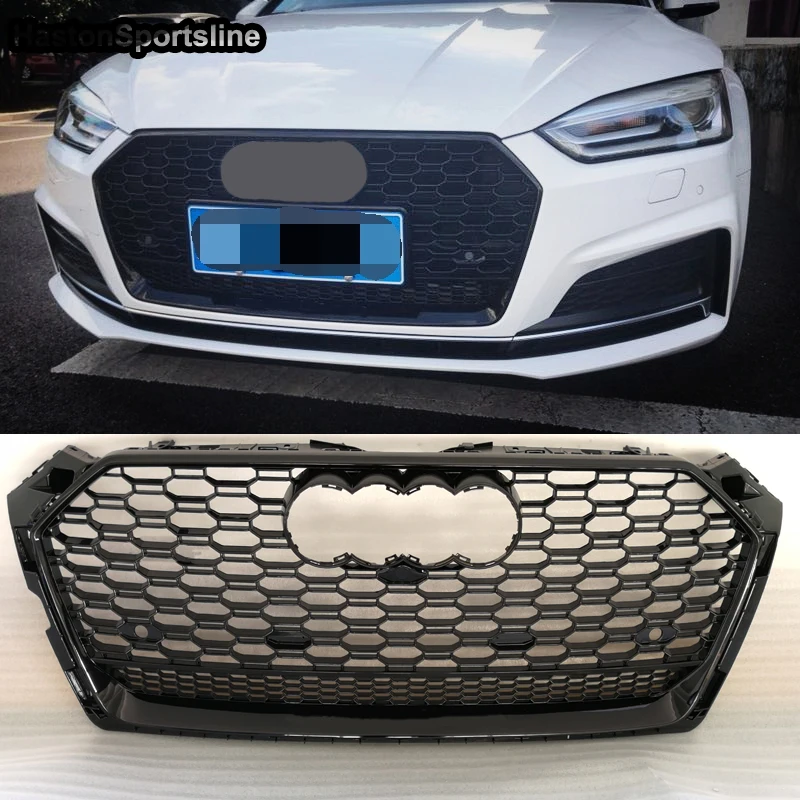 

Для RS5 Quatt Стиль передняя Спортивная сотовая бленда гриль глянцевый черный для Audi A5 S5 Sline 2016-2020 автостайлинг аксессуары
