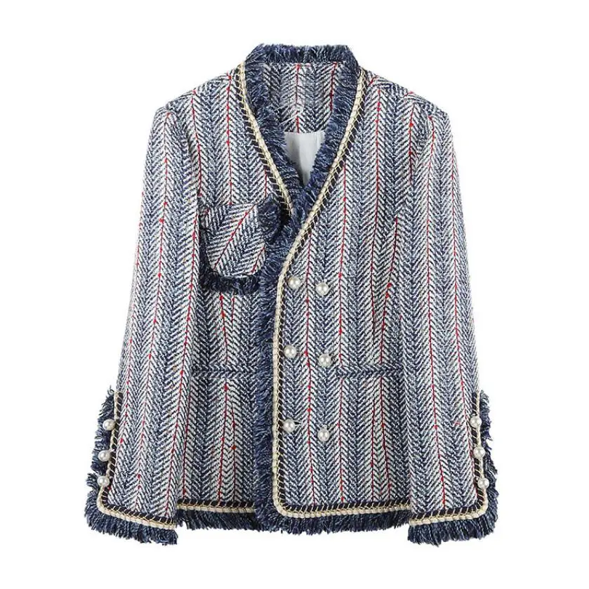 

Маленькое ароматное твидовое короткое пальто для женщин, женское осенне-весеннее модное тонкое твидовое маленькое приталенное пальто F1106