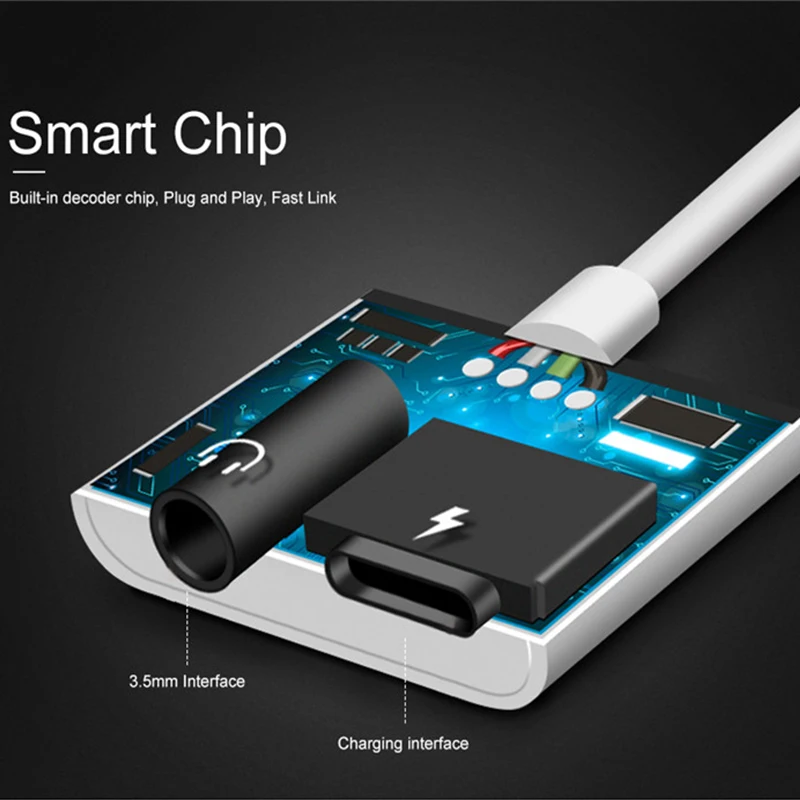 Аудиоадаптер 2 в 1 зарядный кабель для наушников iPhone 11X7 8 plus Aux разъем гарнитура