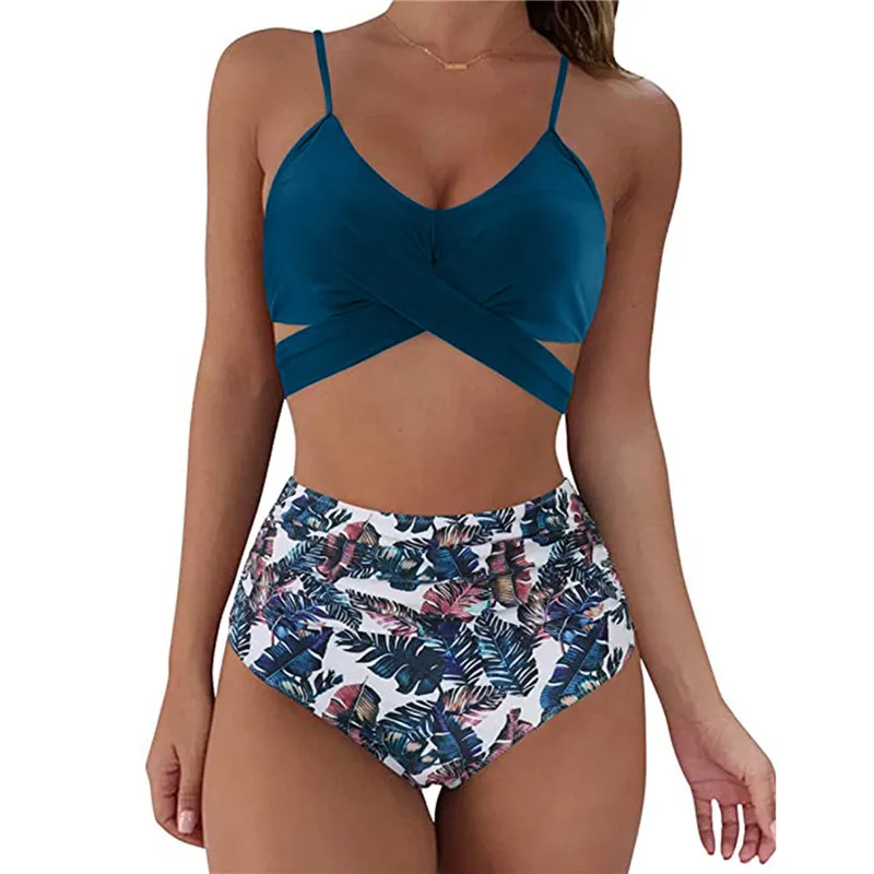 

2021 Holiday Beach Wear Swim Suit Bathing Women's Bikini Cut Flower Two Piece Swimsuit Push-ups Swimwear Beachwear bikinis mujer
