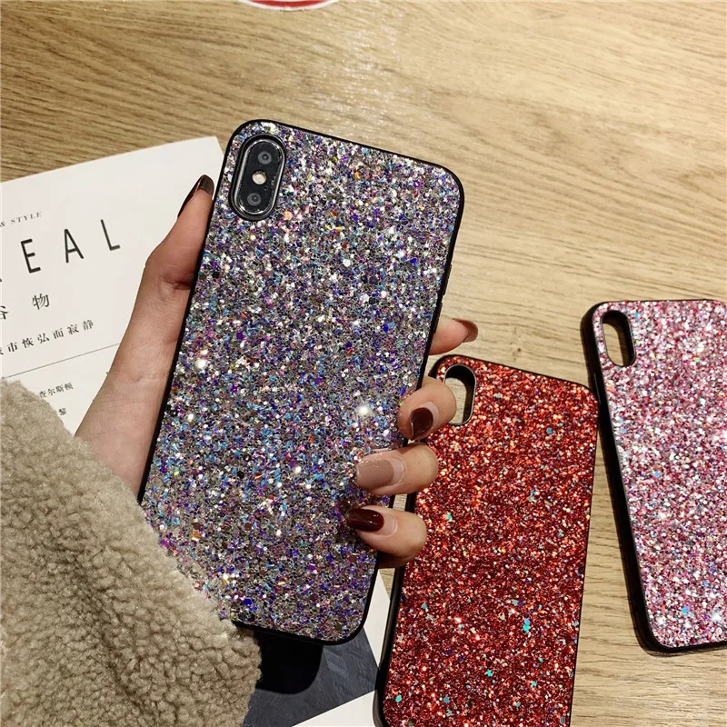 Блестящая Вспышка чехол для iPhone 7 8 6 6s Plus 7Plus Модный Блестящий чехол для iPhone 11 Pro X Xs Max XR защитный чехол для телефона