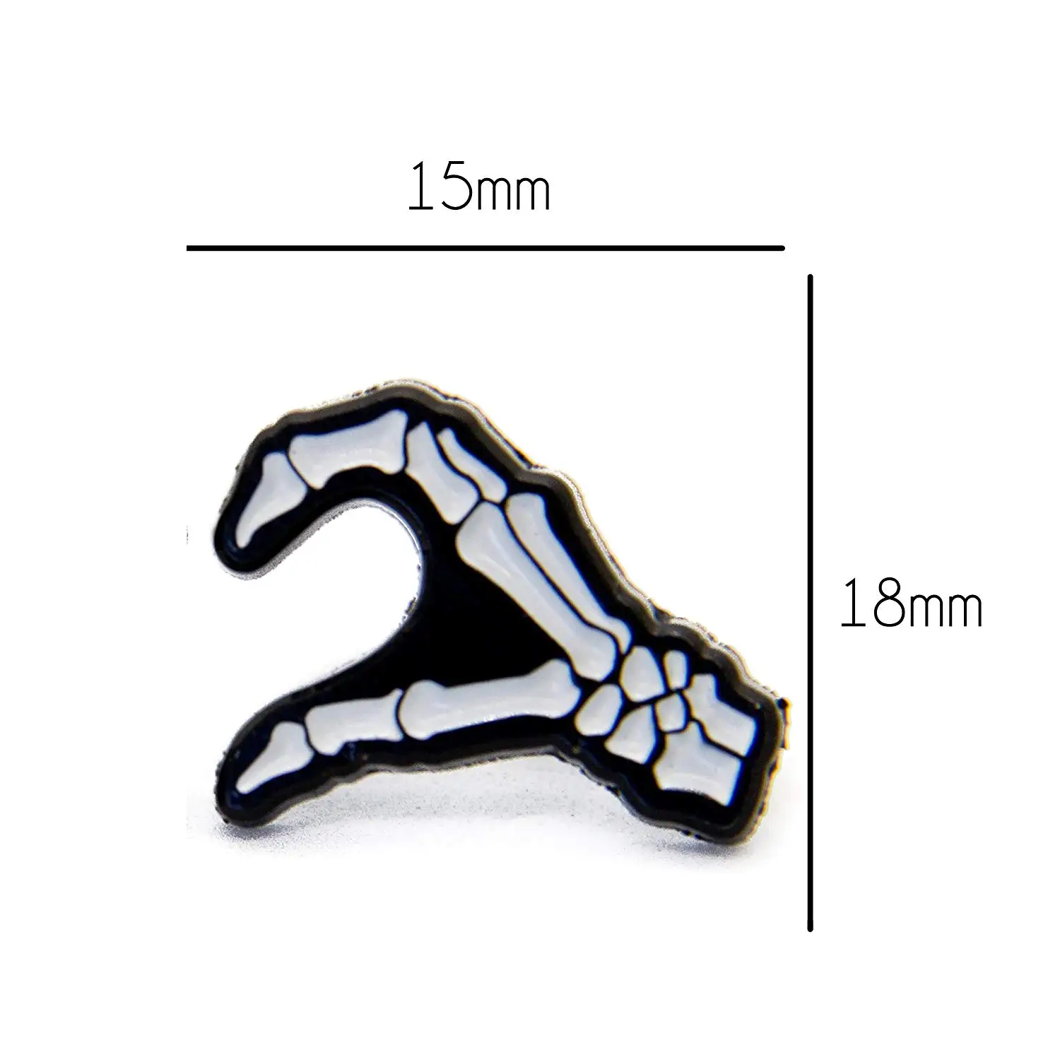 Goth Хэллоуин скелет сердце руки Эмаль Булавка в черном|Броши| |