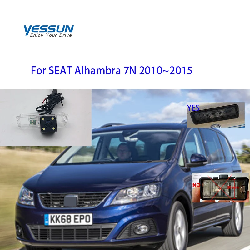 

Yessun CCD Rear View Camera For SEAT Alhambra 7N 2010~2015 Parking Reverse Backup 4 LED CAMERA Car license plate