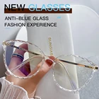 Оправа для очков Женская, декоративные компьютерные очки, блокирующие синий светильник, прозрачные оптические линзы, модные, кошачий глаз