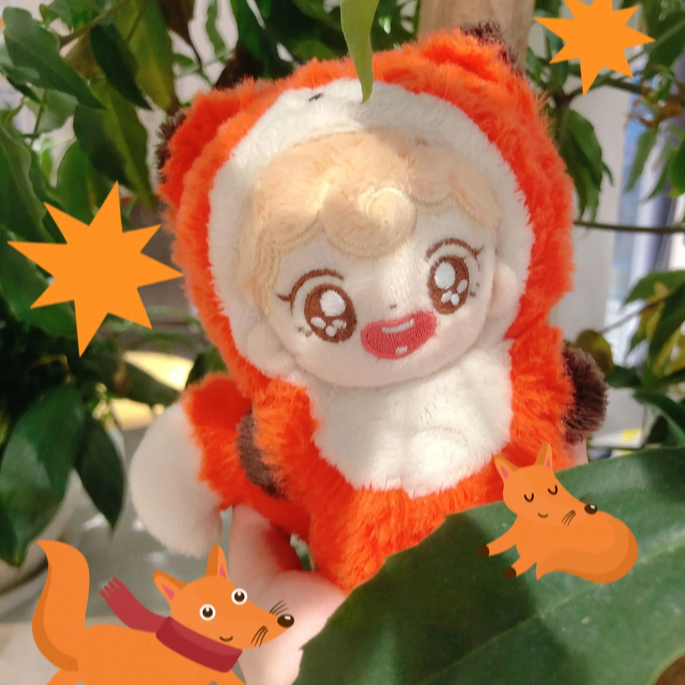Handmade 10/15/20cm Doll Clothes Accessories Plush Fox Coat Fur Jumpsuits Clothing Doll Dress Up