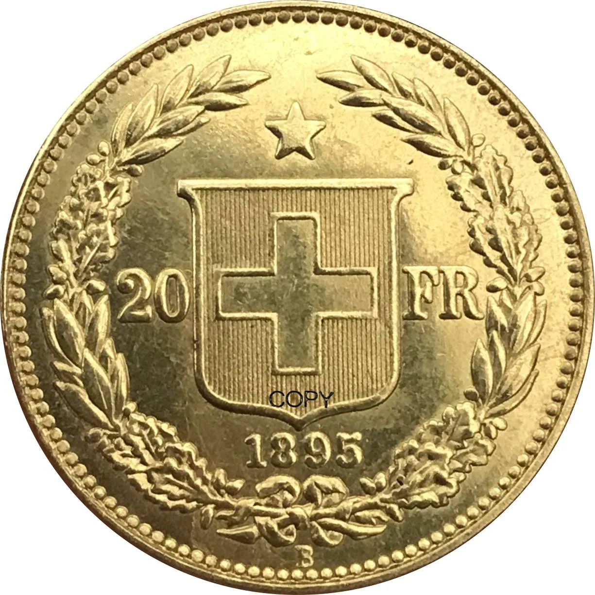 

Имитационная медная монета 1895 года 20 франков