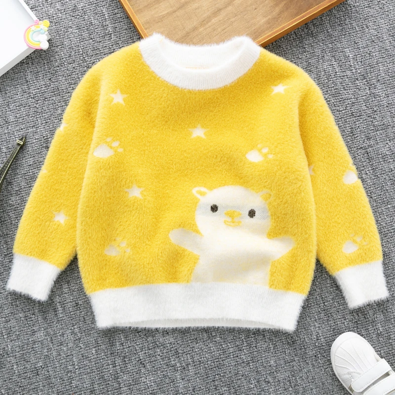 

Children Sweaters Winter Wear New Style Imitation Mink Jacket Warm Coat Kids Pullover Top