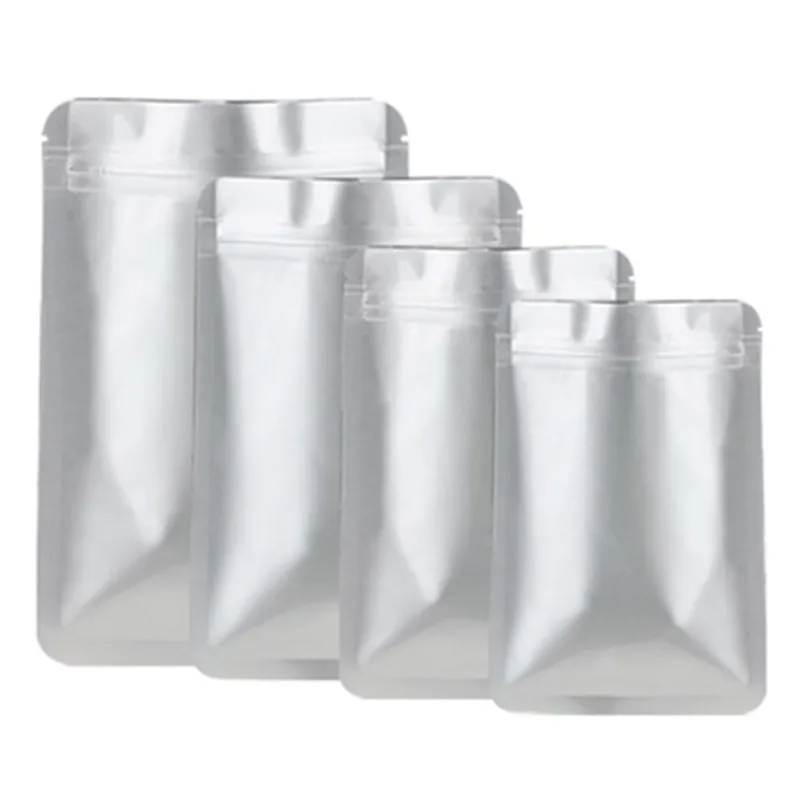 

Zipper Storage Pouches 100x W/Tear Notch Heavy-Duty Flat Pure Foil Bag Packing Bag Powder Bag Round Corner 24C Type B