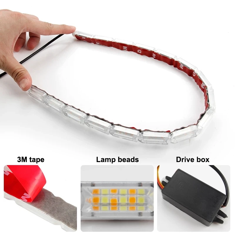Гибкая светодиодная лента OKEEN DRL дневные ходовые огсветильник последовательный