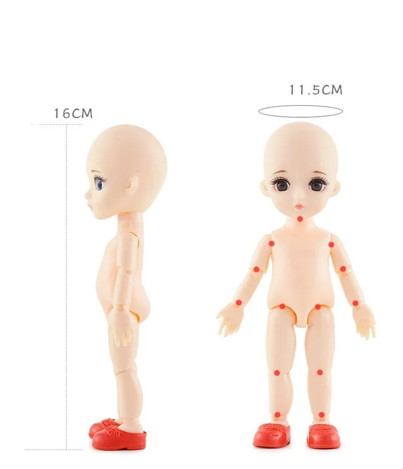 Голубые глаза Bjd мульти-шарнирная кукла 1/12 13 шарнирная Bjd Кукла 16 см голубые глаза оригинальные куклы принцессы для девочек Подарки на день рождения игрушки для детей