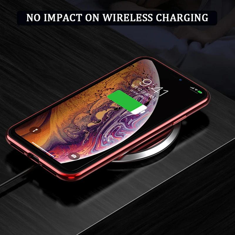 

Magnetic protective case For iPhone 12 Mini 11 Pro Max Xs XR 8 7 6 Plus SE 2020 with Double-sided tempered glass back cover