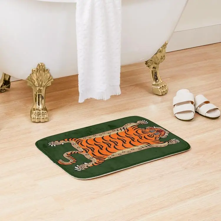 

Тибетский тигровый коврик, зеленый коврик для ванной, декоративный коврик для спальни, кухни, домашний ковер, современный коврик для мытья т...