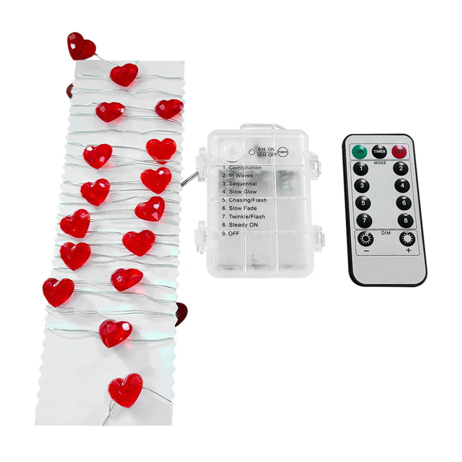 

40 LEDs Flexible Party With Remote Timer Wedding DIY Fairy Light String Indoor Outdoor Battery Operated Bedroom Valentines Day
