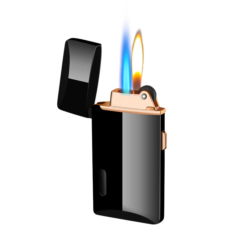 

Two Flame Jet Gas Lighter Grinding Torch Turbo Flint Lighter Free Fire Butane Metal Windproof Cigarette Cigar Lighter Inflated