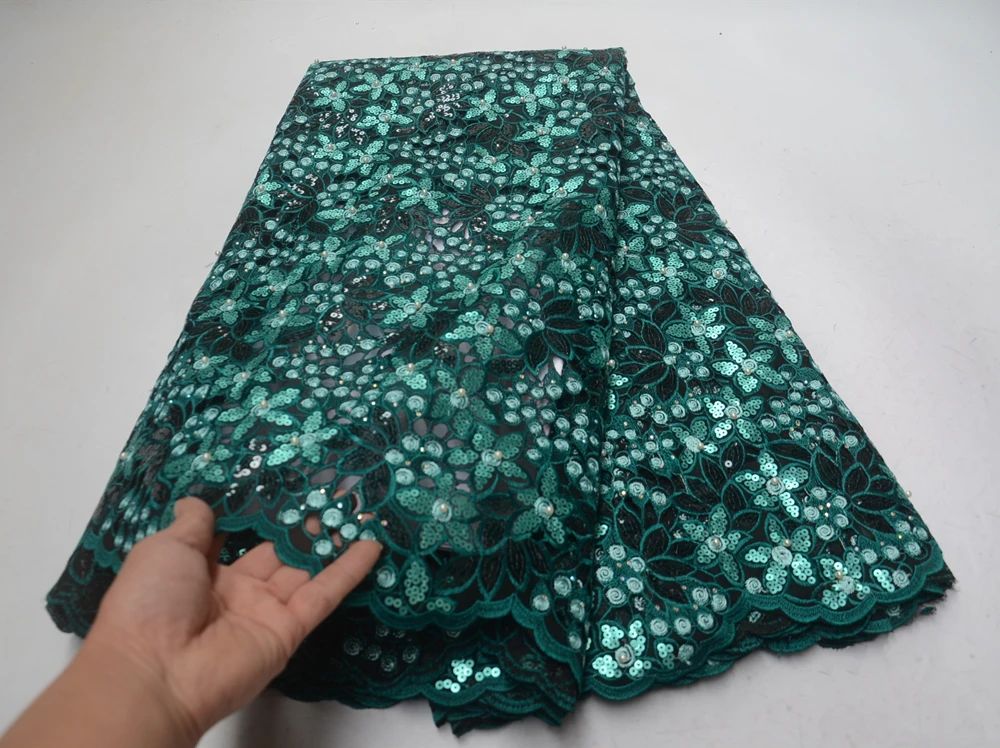 Женская кружевная ткань с блестками Anna 5 ярдов из органзы в африканском стиле