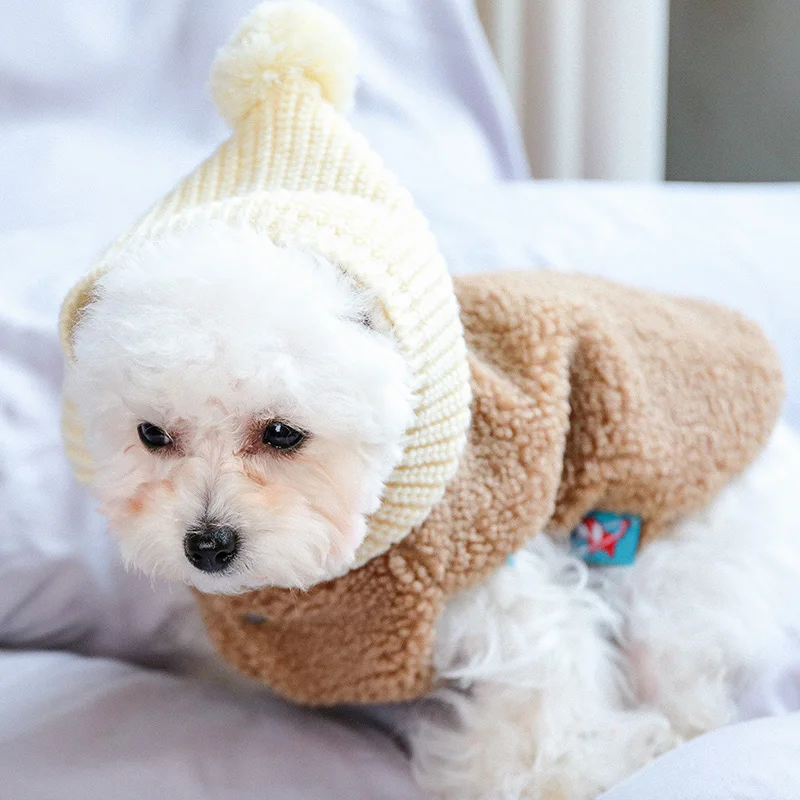 Одежда для щенков PETCIRCLE шерстяная шапка жилет подходит маленьких собак кошек на