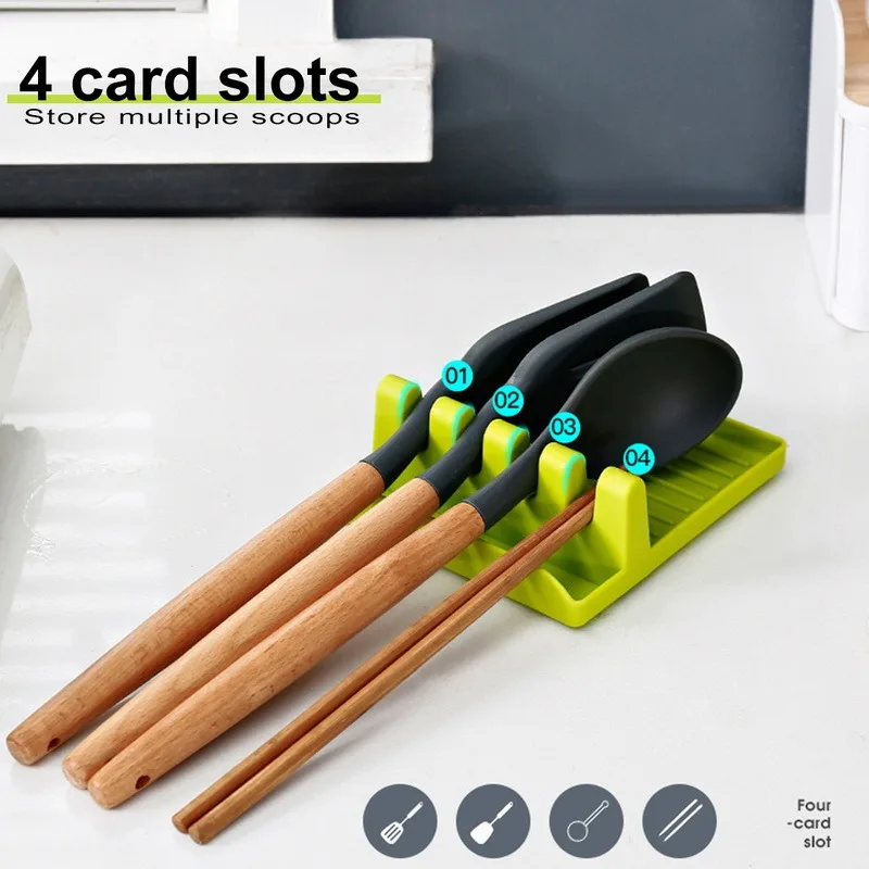 

2021 Storage Cooking Utensil Kitchen Organizer Storage with Drip Pad Kitchen Fork Spoon Holders Pad Kitchen Accessories