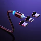 Магнитный зарядный кабель для micro-USBtype-CIOS со светодиодным индикатором