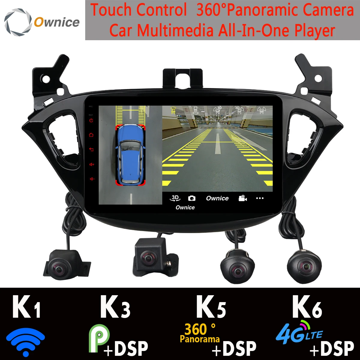 1din панорамная камера 360 ° Android 9 0 4 Гб + 64 ГБ GPS радио DSP CarPlay автомобильный