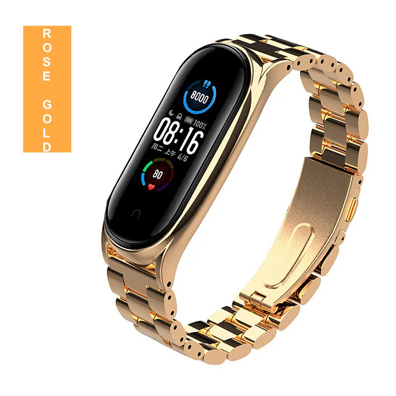 

Metal Strap for Mi Band 3 4 NFC Gold Silver Bracelet for Xiaomi Mi Band 3 4 Stainless Steel Miband Wristband Replacement