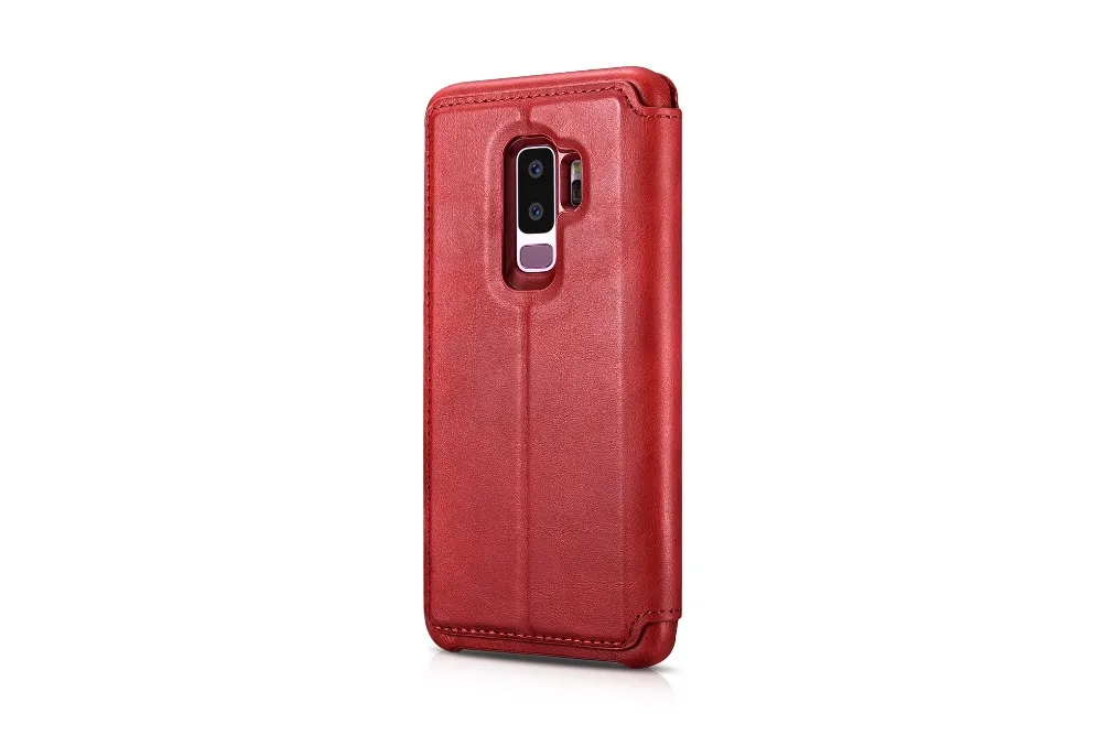 Icarer бренд для samsung S9 plus Чехол Съемный из натуральной кожи Чехлы-бумажники с застежкой, слот для карт, чехол-книжка и подставка