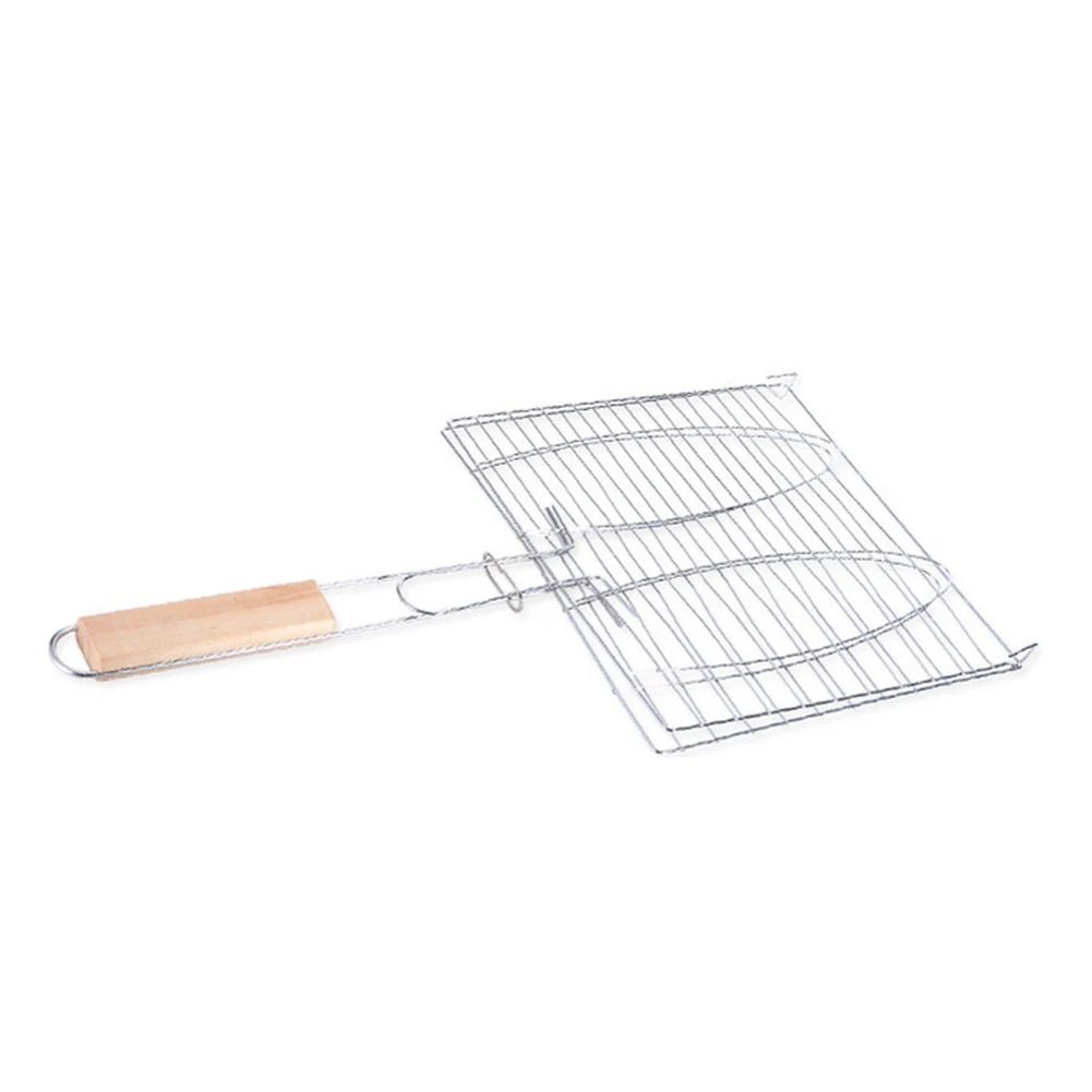 Grill Basket for BBQ Camping Charcoal Grilling Fish Vegetables Silver Steak Shrimp Iron wire Chops | Спорт и развлечения