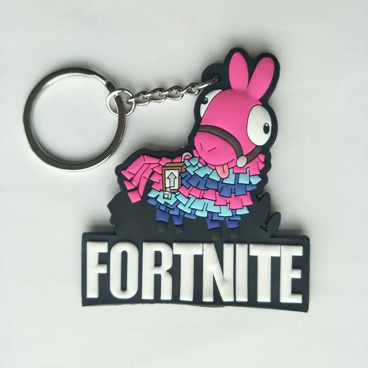 Game Keychain Fortnite Key Chain Cover Cute Kid Silicone KeyChains Men Women Funny Fortress Night Holder Caps Child Gift | Игрушки и