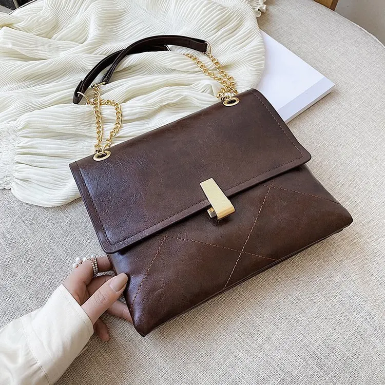 

Autumn and winter retro bag female bag 2021 new fashion 100 lap ins oblique satchel single shoulder bag