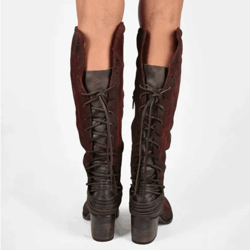 Fujin/зимние женские сапоги Облегающие до колена Однотонные для верховой езды в