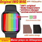 Смарт-часы iwo W46 мужские, водонепроницаемые, IP68, с беспроводной зарядкой, ЭКГ, пульсометром, температурой 44 мм, 40 мм