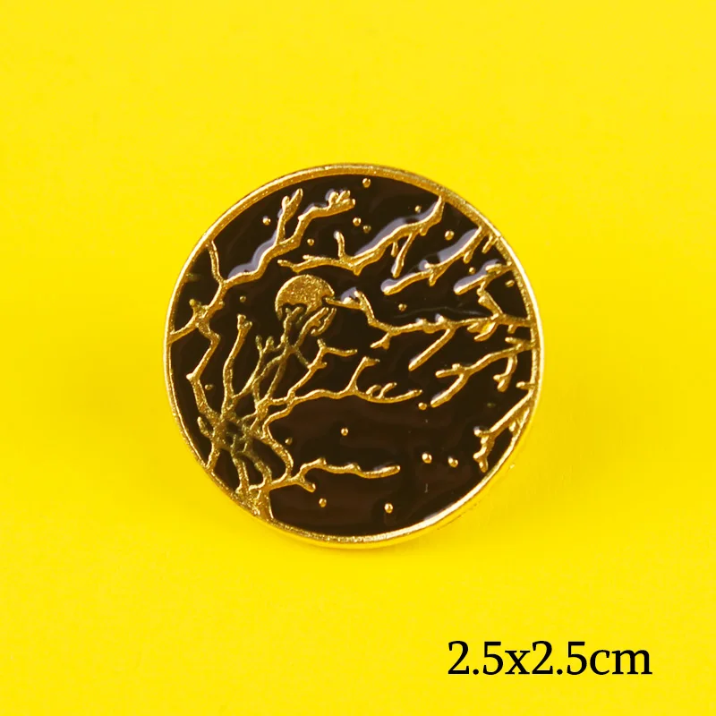 Брошь с эмалью в виде горы леса озер земли путешествий автобуса значок на ткани