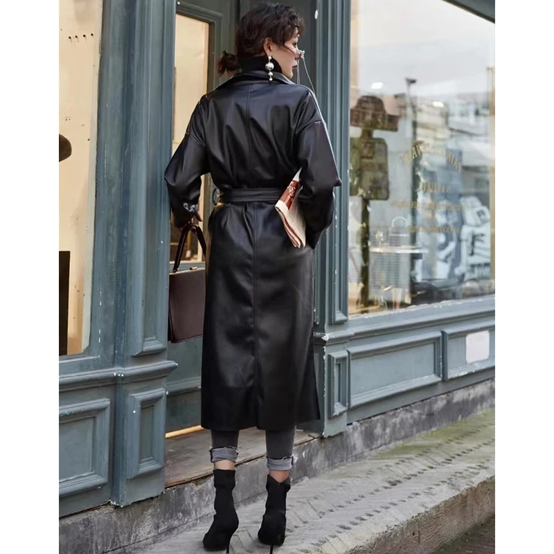 BGTEEVER Высокая уличная Женская куртка из искусственной кожи с отложным воротником