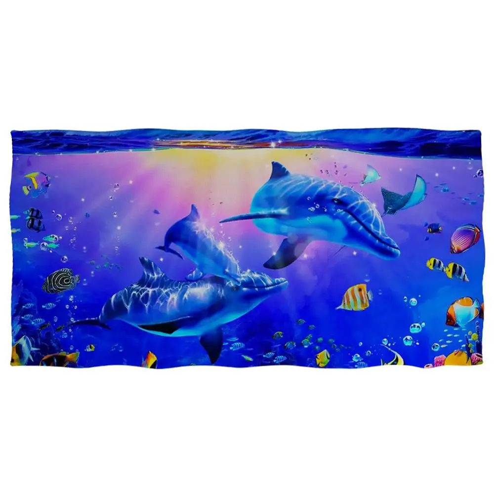 HUGSIDEA теплое мягкое банное полотенце из микрофибры с дельфинами черепашками