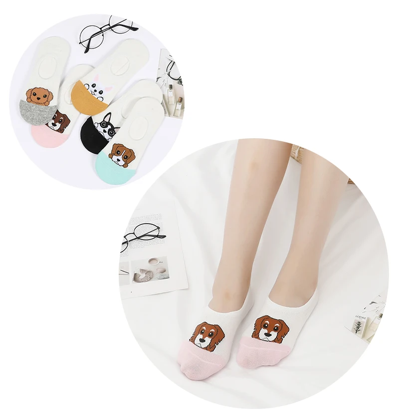 Women's long socks Cotton Comfortable Cute Classic Cartoon Character Girl Socks Kawaii Anime Dog Woman Ankle Fashion Hot | Женская