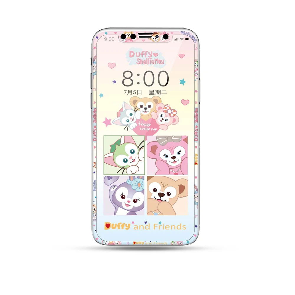 Мультфильм Закаленное стекло протектор экрана для iPhone X XR XS Max милый прекрасный протектор противовзрывная пленка 9H твердость медведь животное
