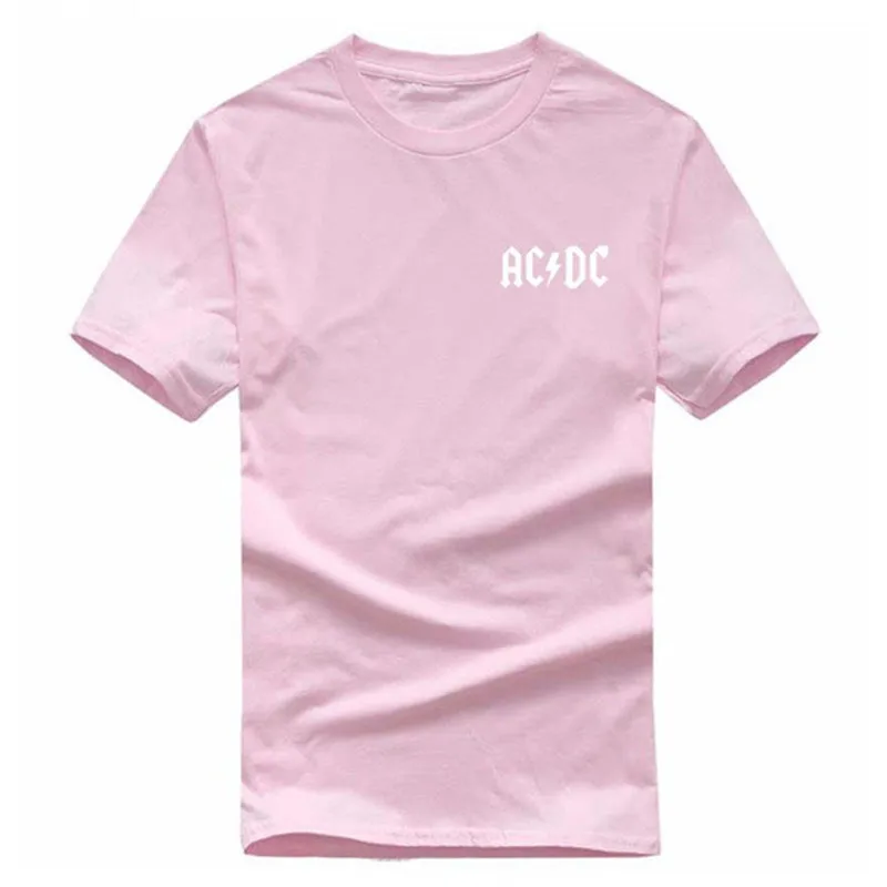 P37 Pink and White Camisetas Hombre AC/DC Группа рок футболка для мужчин s acdc Графические футболки принт о-образный вырез хип-хоп короткий рукав Повседневная футболка мужская одежда - Цвет: P37 Pink and White