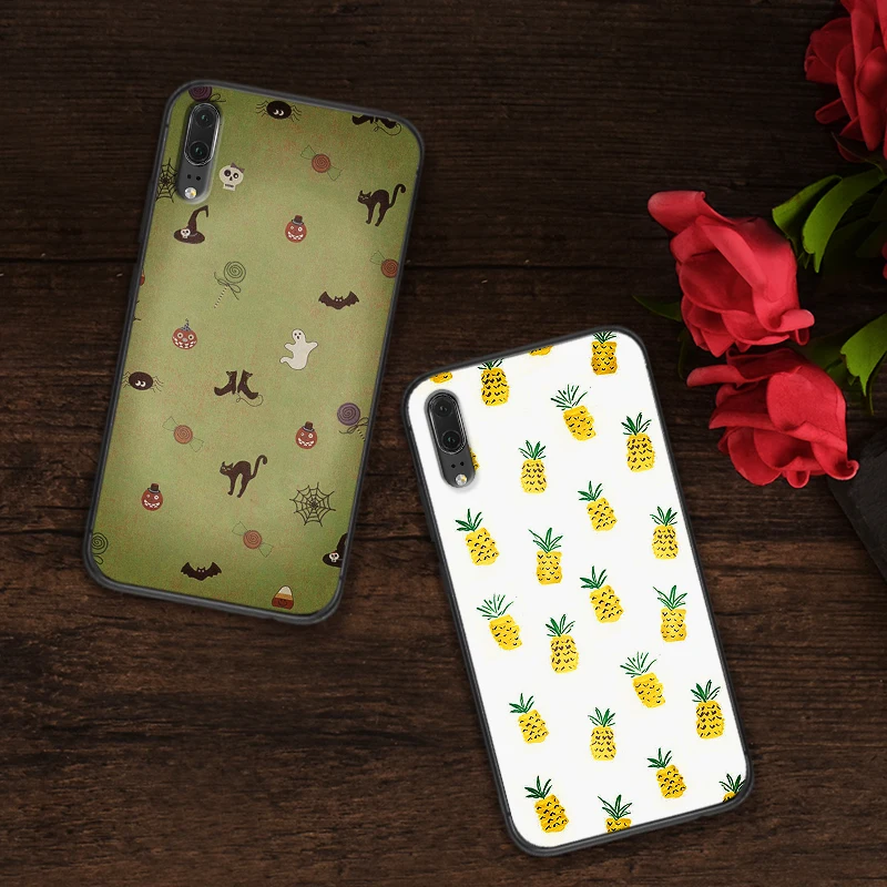 Узор фруктовое ассорти Мягкий силикон для huawei P30 Lite Pro P Smart 2016 2019 P8 P9 P10 P20 TPU |
