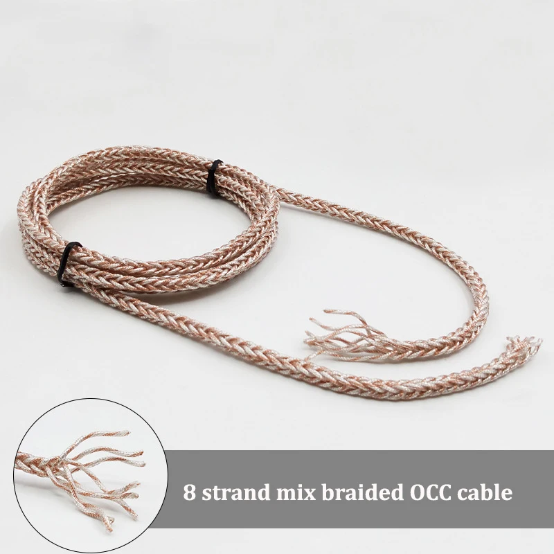 

2m 8 Strand Mix Braided OCC Cable 56 Wire HiFi Cable Earphones DIY