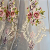 european luxury water soluble embroidered tulle curtain velvet lace yarn curtain for living room wedding home decoration voile4