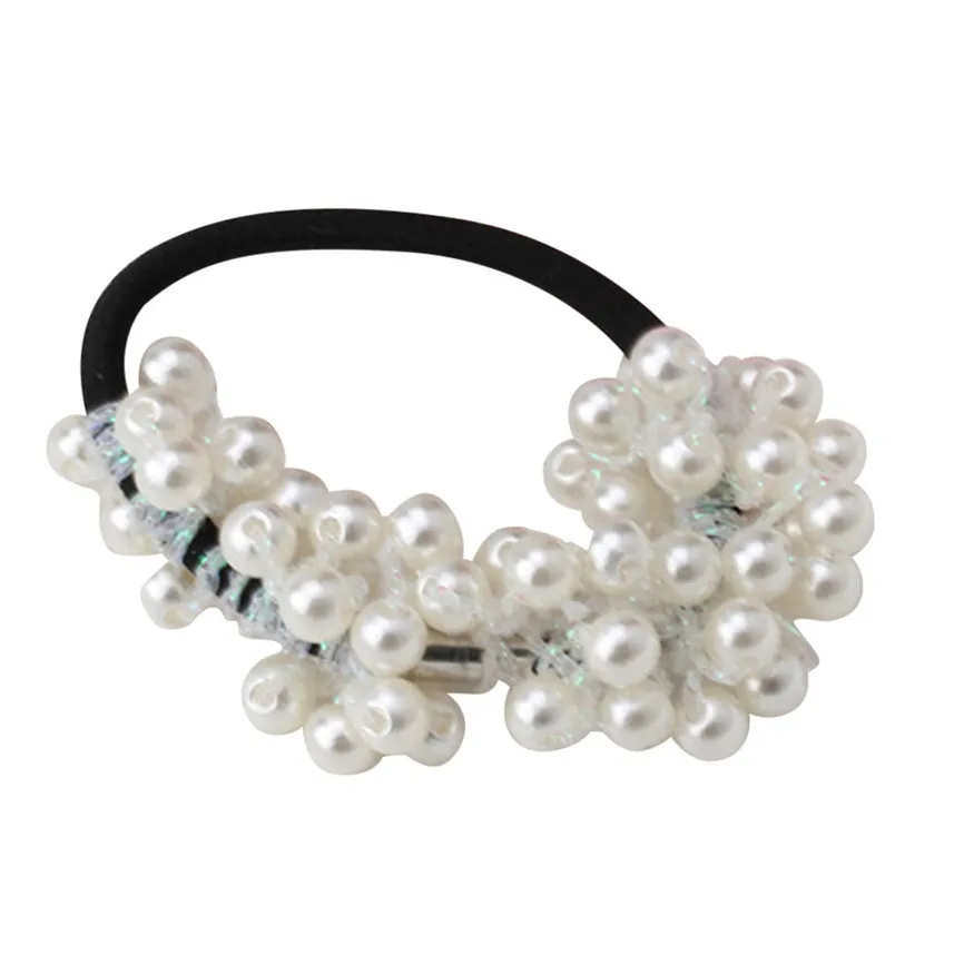 Корейские женские головные уборы с жемчужинами и бусинами блестящая эластичная
