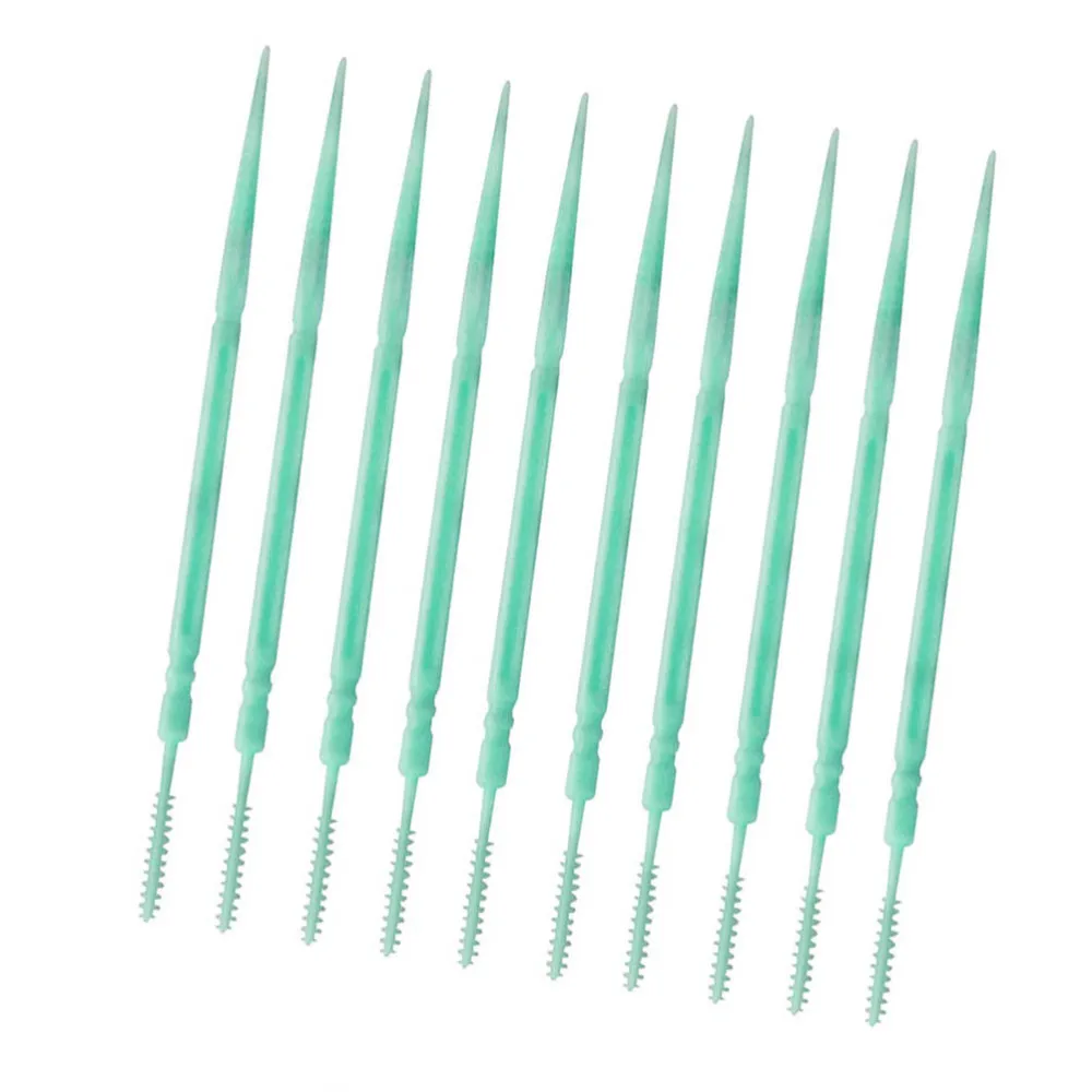 

200pcs Double-head Toothpicks Oral Care Interdental Floss Cleaners (White)