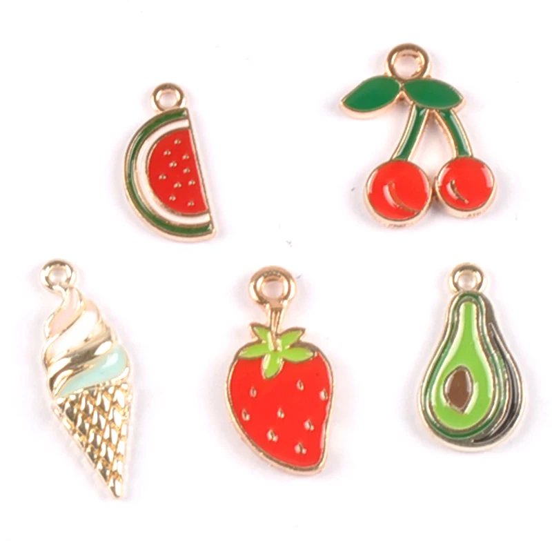 10 шт. смешанные цвета капли масла Эмаль Подвески единорог кулон для ювелирных