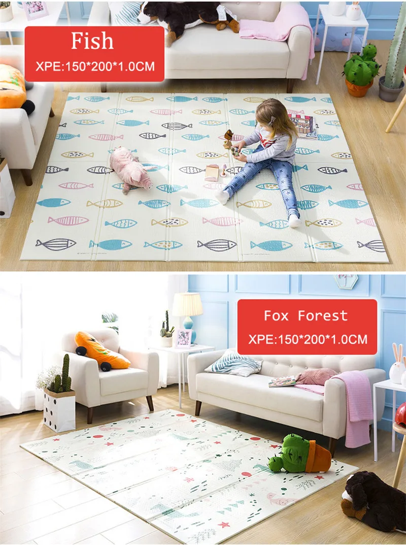 Утолщенный детский двусторонний игровой коврик игрушки Xpe Puzzle BPA Free детский коврик Tapete Infantil детский коврик для ползания складной детский ковер