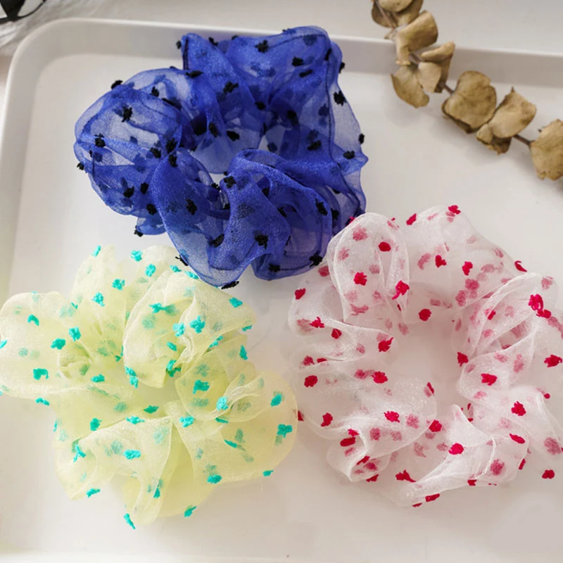 Сетчатое кольцо из органзы для волос прозрачное Тюлевое резиновое эластичные