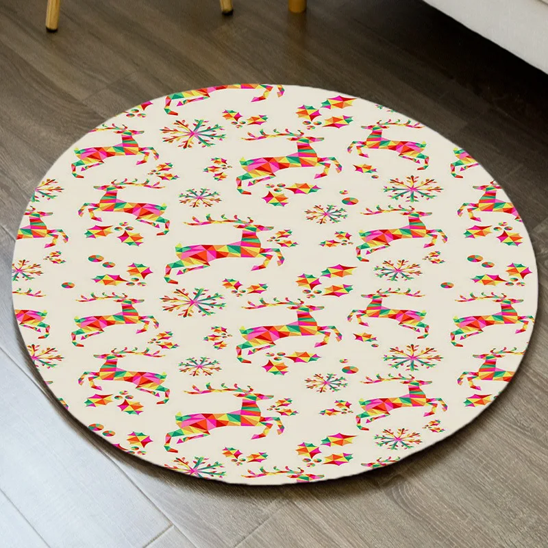 Рождественские круглые ковры домашний декор прикроватные коврики Придверный